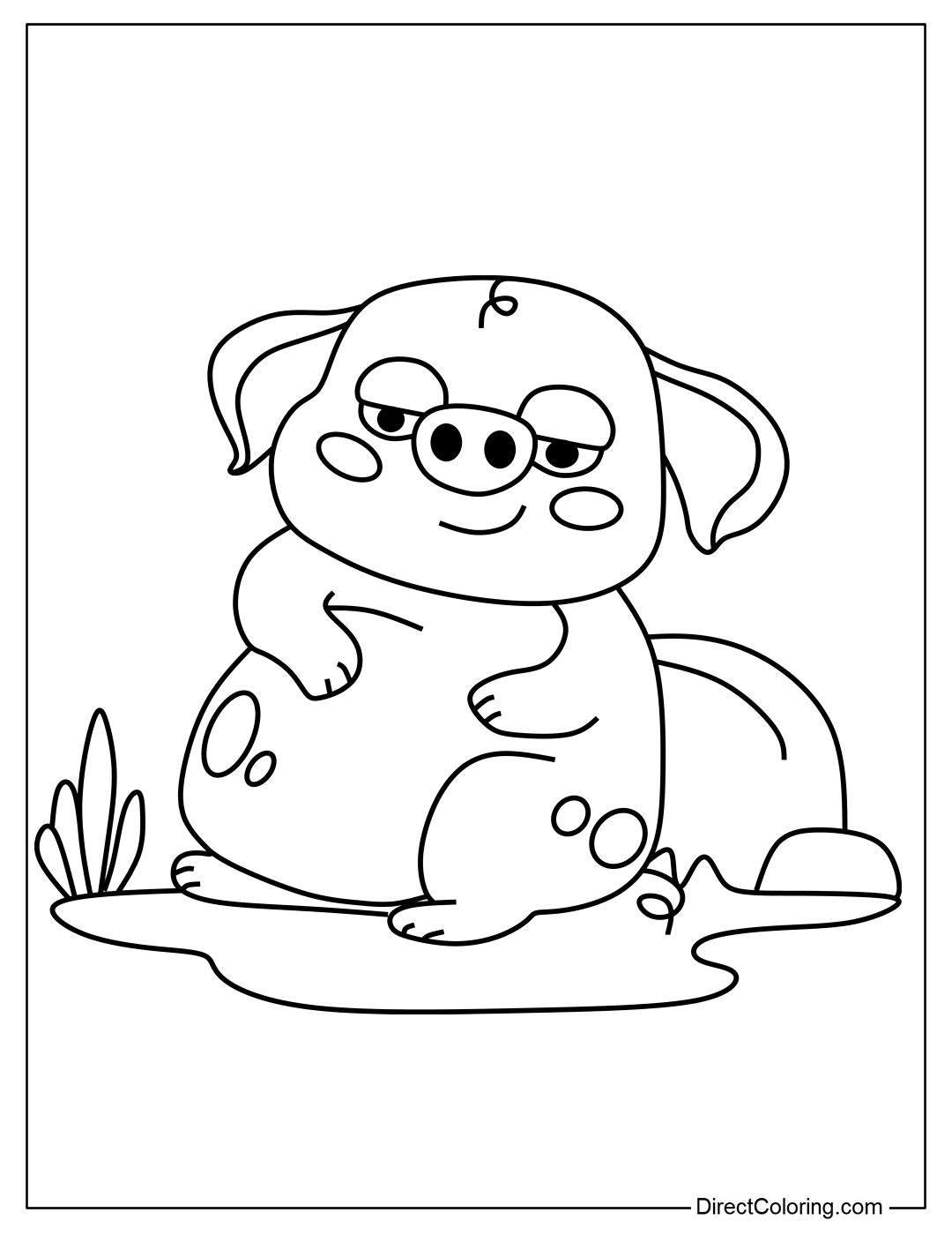 Cartoon Pig Coloring Page